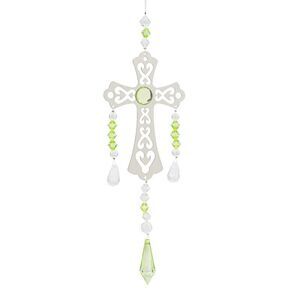 Sunflower Garden Birthstone Cross Suncatcher, August